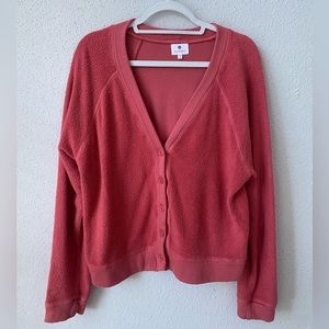 SUNDRY red button cardigan